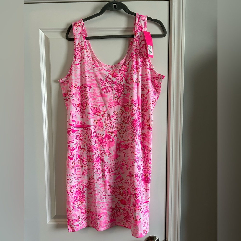 Lilly Pulitzer Pink and Light Pink Floral Tank Dress